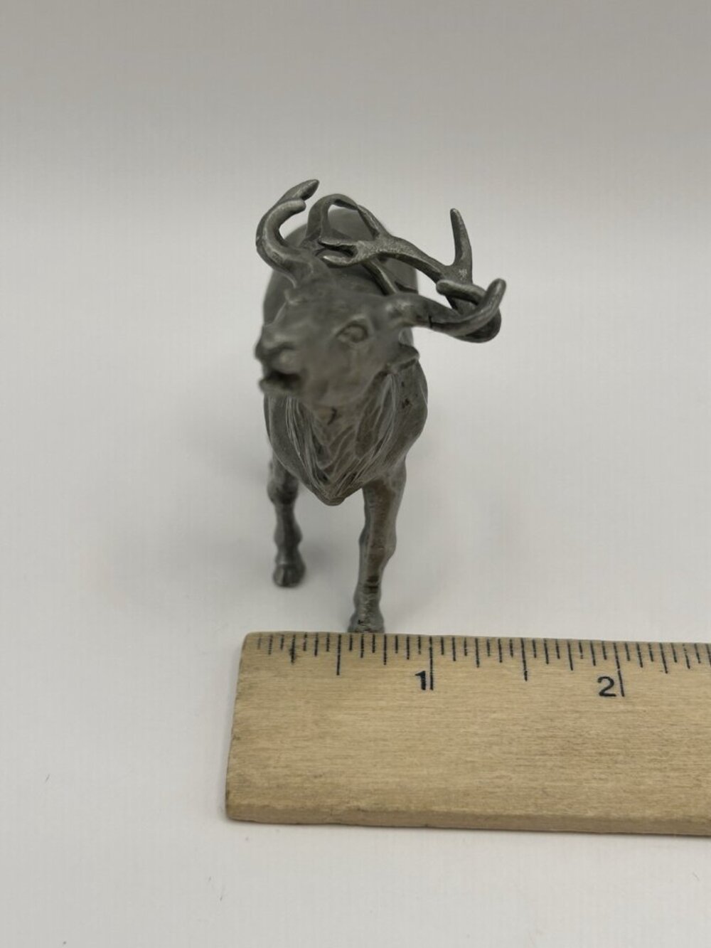 Vintage Pewter Elk Deer Buck Figurine Wildlife Cabin Lodge Decor Collectible - Picture 9 of 16